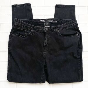 Mossimo Distressed Faded Black Curvy Skinny Jeans